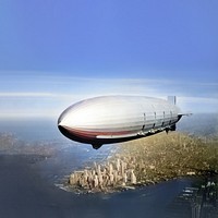 Flying airship. Remixed by rawpixel. 