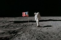 Astronaut on moon background. Remixed by rawpixel. 