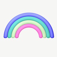 3D rainbow, collage element psd