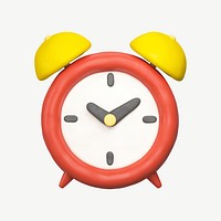 3D alarm clock, collage element psd