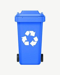 3D recycling bin, collage element psd