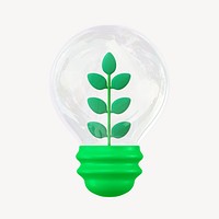 3D plant in bulb, element illustration