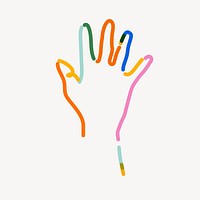 Colorful raising hand pop doodle line art vector
