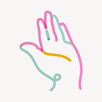 Giving hand pop doodle line art vector