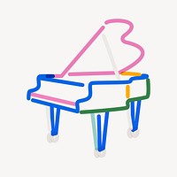 Colorful piano pop doodle line art vector