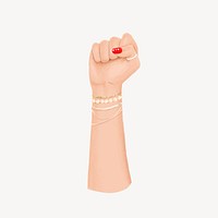 Woman fist, diversity illustration