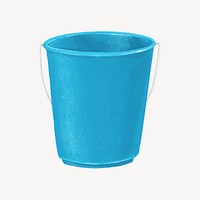 Blue bucket, cleaning supply illustration