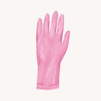 Pink glove, cleaning supply illustration