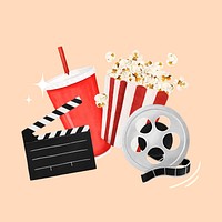 Movie watching, entertainment illustration