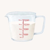 Measured milk, aesthetic illustration