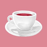 Red tea illustration, design element psd