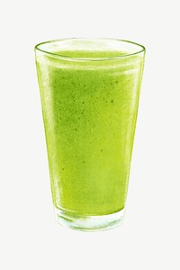 Green juice illustration, design element psd