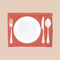 Table setting aesthetic illustration