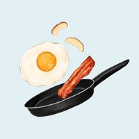 Blue breakfast cooking aesthetic illustration background