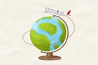 World travel aesthetic illustration background