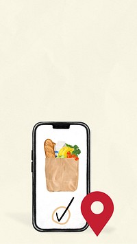 Grocery delivery cream iPhone wallpaper