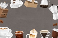 Coffee frame aesthetic illustration background