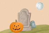 Halloween night aesthetic illustration background