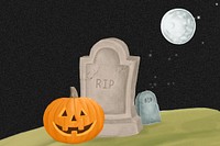 Halloween night aesthetic illustration background