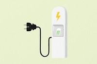 Charging station environment illustration green background