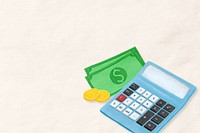 Beige money accounting aesthetic illustration background
