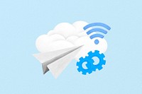 Cloud connection aesthetic illustration background