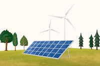 Clean energy aesthetic illustration cream background