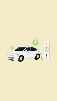 Electric car yellow iPhone wallpaper