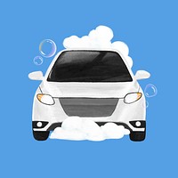 Car wash illustration blue background