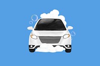 Car wash illustration blue background