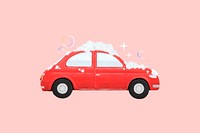 Red car wash illustration background