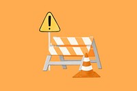 Construction sign aesthetic illustration background