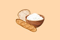 Carbohydrates nutrition aesthetic illustration background