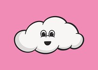 Cloud character, colorful retro illustration vector