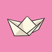 Colorful paper boat retro illustration