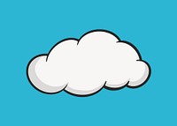 Colorful cartoon cloud retro element vector