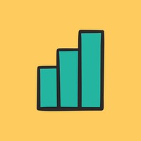 Colorful bar chart retro element vector