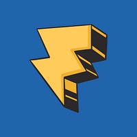 Colorful lightning bolt retro illustration