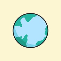 Colorful planet earth retro illustration