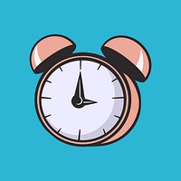 Colorful alarm clock retro illustration