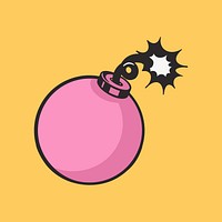 Colorful cartoon bomb retro element vector