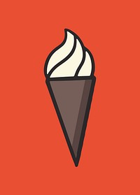 Colorful ice cream retro element vector