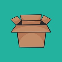 Colorful cardboard box retro element vector