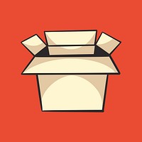 Colorful cardboard box retro element vector