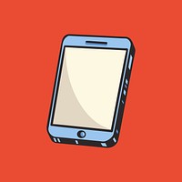 Colorful smartphone icon retro element vector