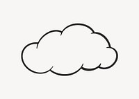 Cartoon cloud retro line illustration