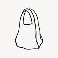 Shopping bag retro line illustration