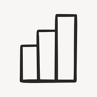 Bar chart retro line illustration