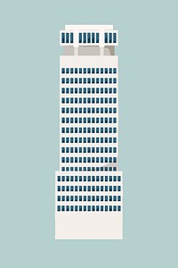 Apartment building, architecture illustration  psd