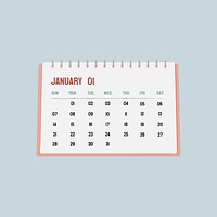 Desk calendar aesthetic illustration  vector